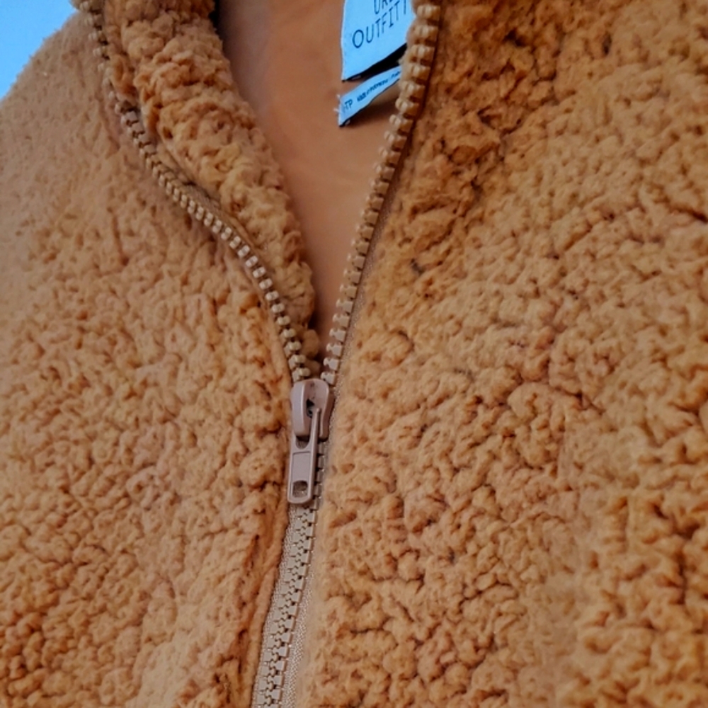 Urban Outfitters Orange Fuzzy Jacket - Picture 2 of 2